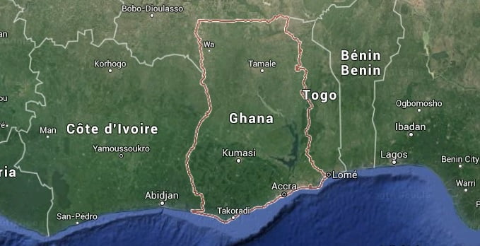 ghana map Map of Ghana - crop