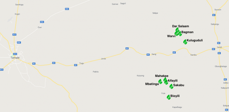 eGro communities south and north of the Yendi road from Tamale, in northern Ghana